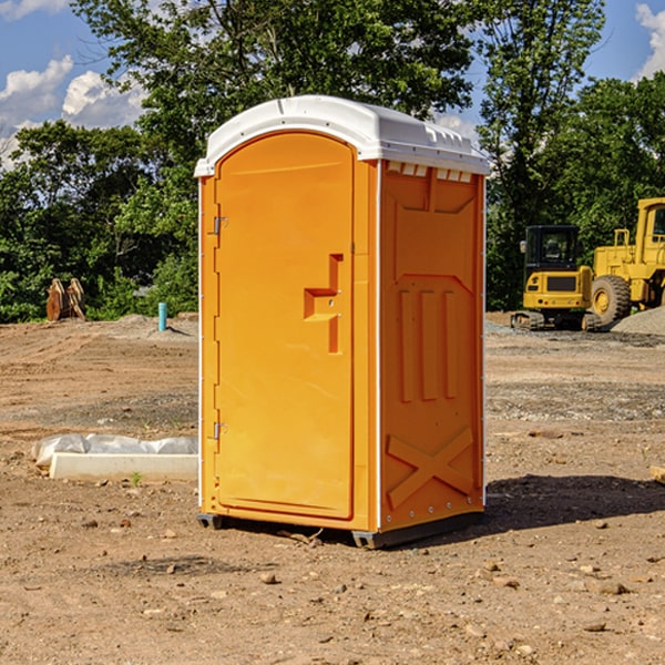 how often are the portable restrooms cleaned and serviced during a rental period in Wyoming